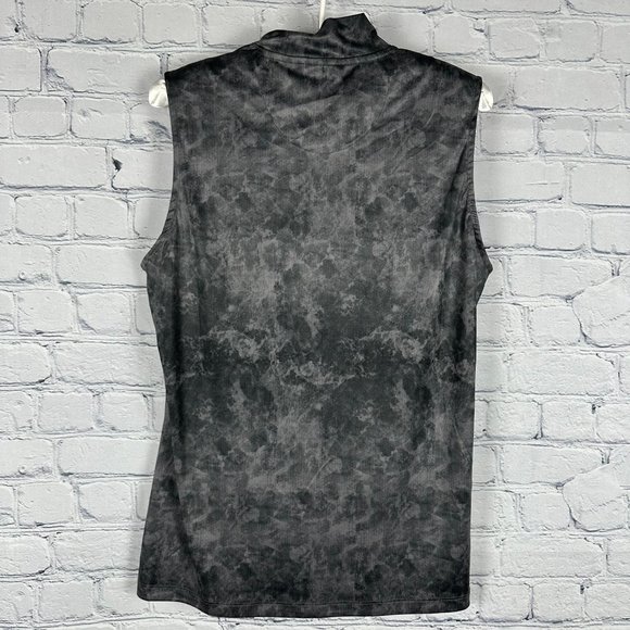 Greg Norman Women's EMMA Sleeveless Ethereal Print Mock Golf Polo, Size L, Black - Picture 6 of 10